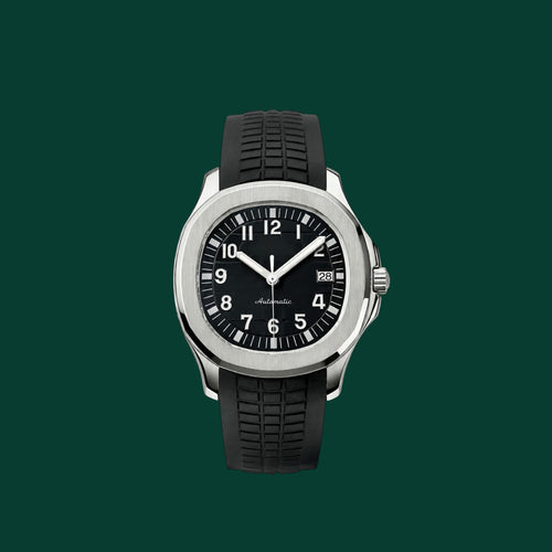 Aquanaut Black Strap & Silver