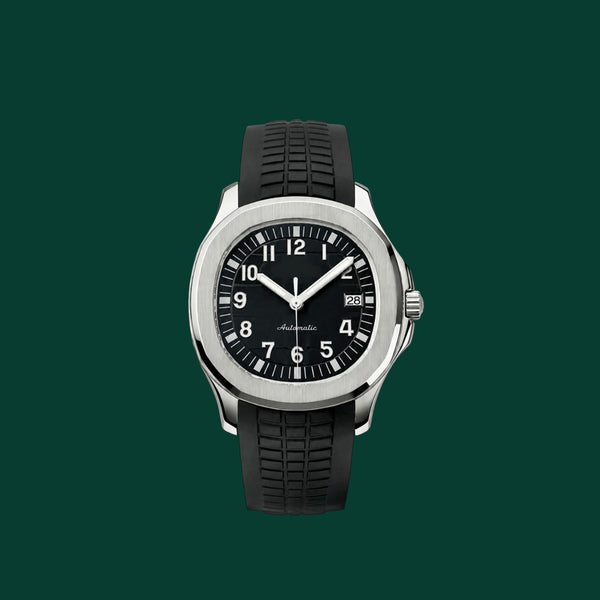 Aquanaut Black Strap & Silver