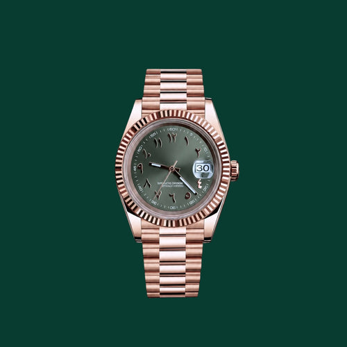 Datejust Rose & Olive Green Arabic Dial