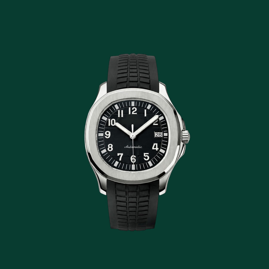 Aquanaut Black Strap & Silver